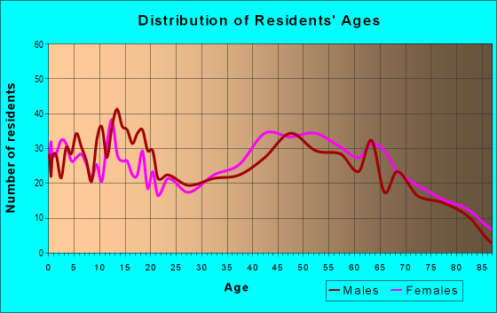 Age and Sex of Residents in zip code 17084