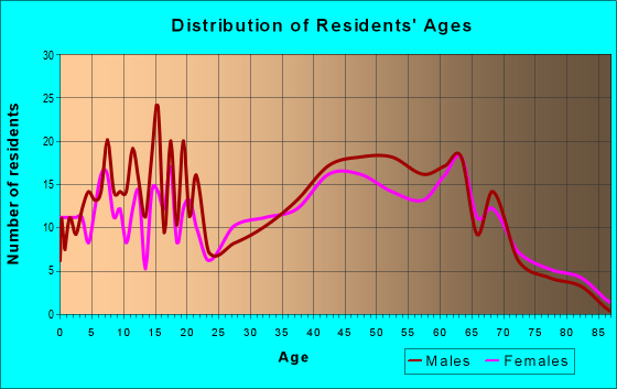 Age and Sex of Residents in zip code 17309