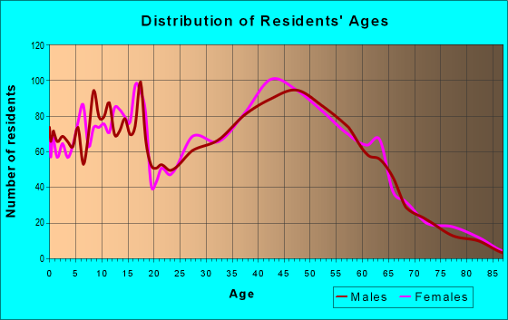 Age and Sex of Residents in zip code 17319