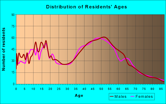 Age and Sex of Residents in zip code 17322