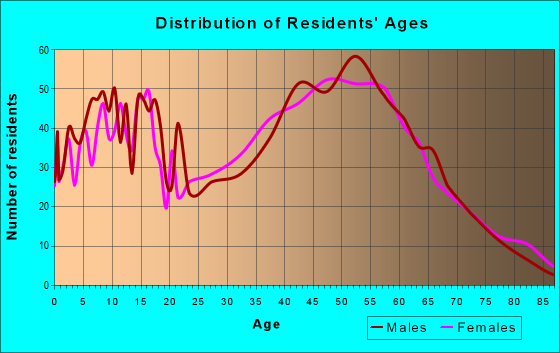 Age and Sex of Residents in zip code 17360