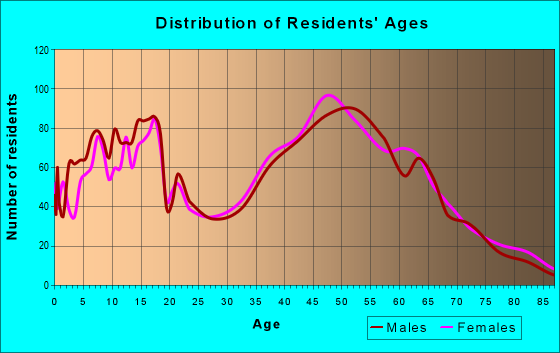 Age and Sex of Residents in zip code 17363
