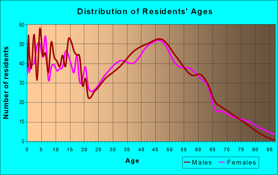 Age and Sex of Residents in zip code 17370