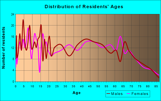 Age and Sex of Residents in zip code 17813