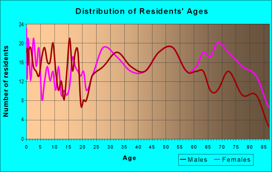 Age and Sex of Residents in zip code 18076