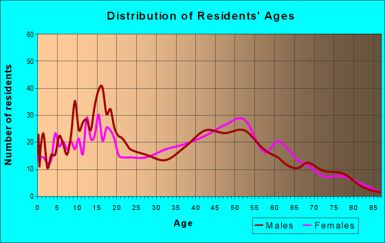 Age and Sex of Residents in zip code 18346