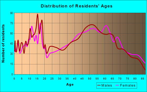 Age and Sex of Residents in zip code 18801