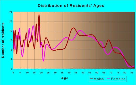 Age and Sex of Residents in zip code 18832
