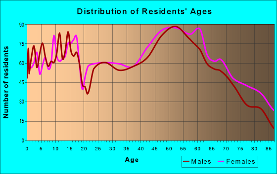 Age and Sex of Residents in zip code 18840