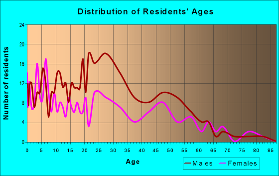 Age and Sex of Residents in zip code 19374