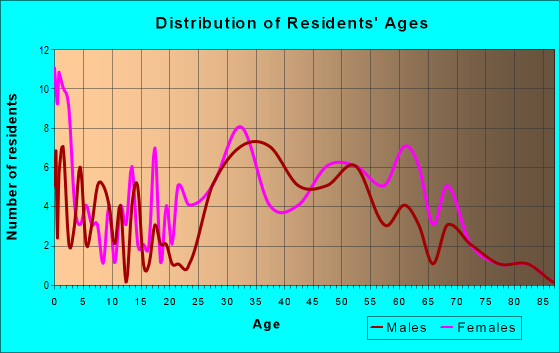 Age and Sex of Residents in zip code 19474