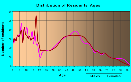 Age and Sex of Residents in zip code 19543