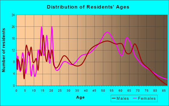 Age and Sex of Residents in zip code 19951
