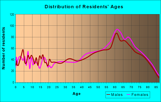 Age and Sex of Residents in zip code 19975