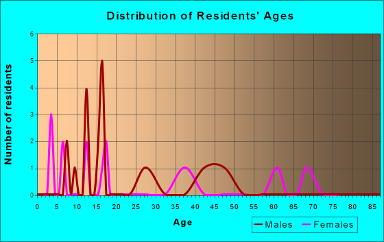 Age and Sex of Residents in zip code 19980