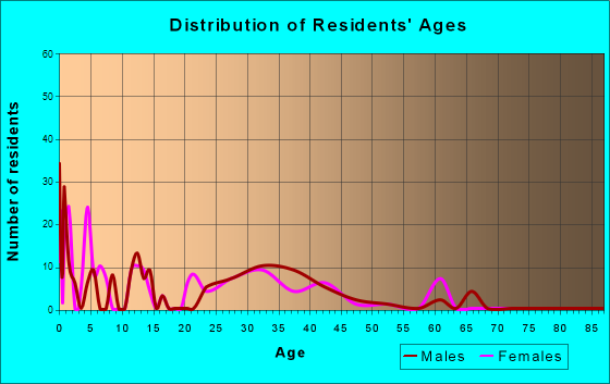 Age and Sex of Residents in zip code 20332