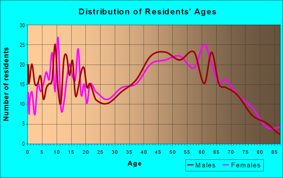 Age and Sex of Residents in zip code 21631