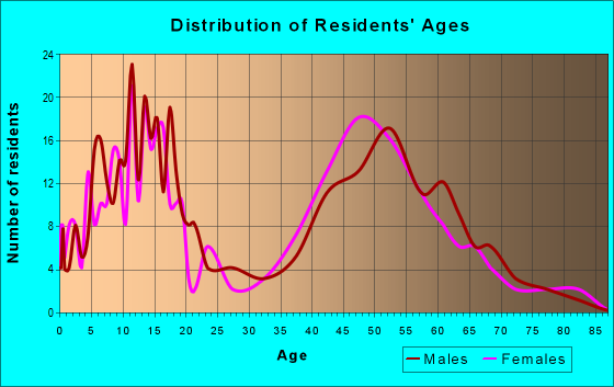 Age and Sex of Residents in zip code 21737
