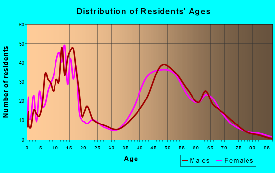 Age and Sex of Residents in zip code 21738