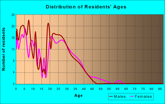 Age and Sex of Residents in zip code 23459