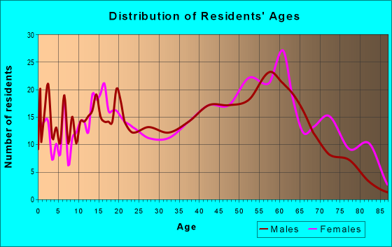 Age and Sex of Residents in zip code 23882