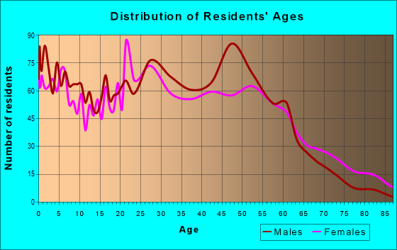 Age and Sex of Residents in zip code 24013