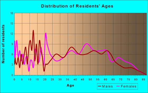 Age and Sex of Residents in zip code 24077