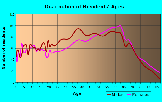 Age and Sex of Residents in zip code 24084