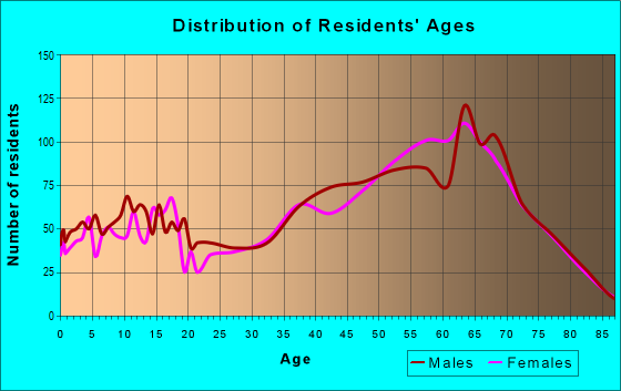 Age and Sex of Residents in zip code 24121