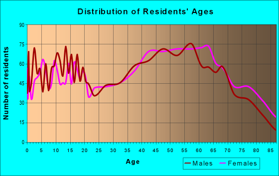 Age and Sex of Residents in zip code 24343