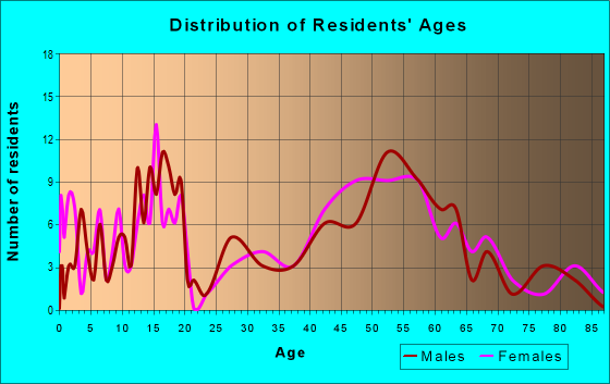 Age and Sex of Residents in zip code 24437