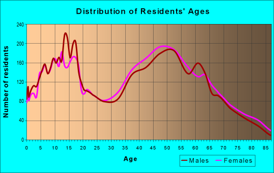 Age and Sex of Residents in zip code 24551