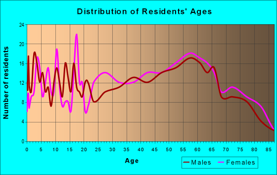 Age and Sex of Residents in zip code 24555