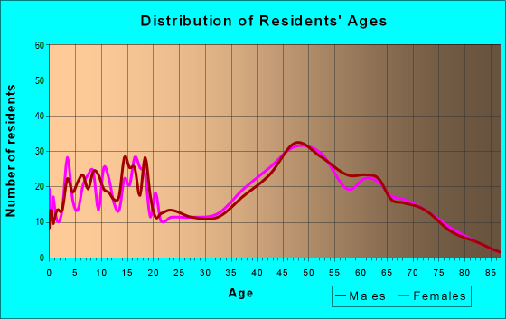 Age and Sex of Residents in zip code 24556