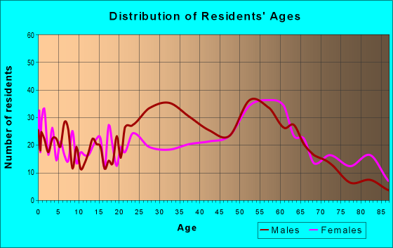 Age and Sex of Residents in zip code 24801