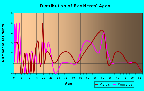 Age and Sex of Residents in zip code 24880