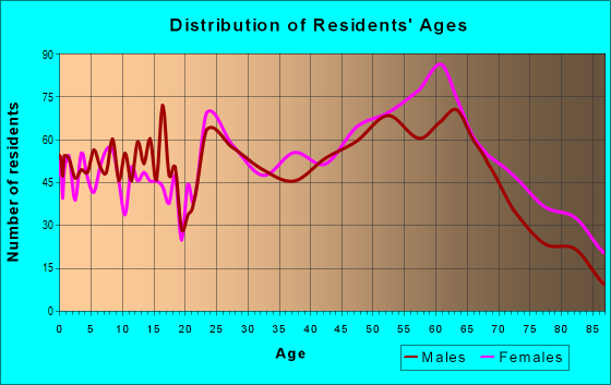 Age and Sex of Residents in zip code 24901