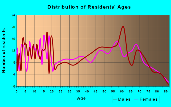 Age and Sex of Residents in zip code 25063