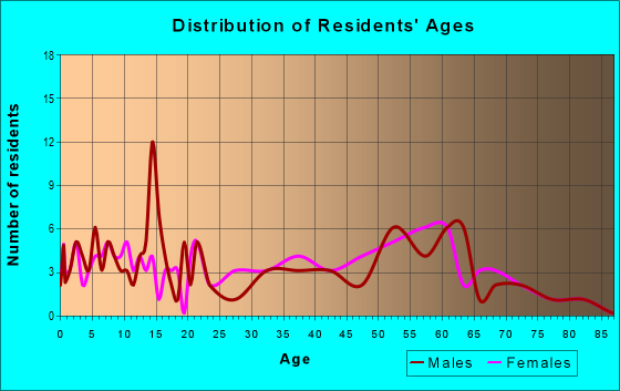 Age and Sex of Residents in zip code 25110