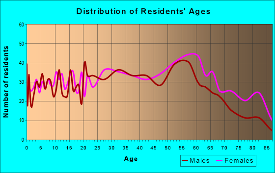 Age and Sex of Residents in zip code 25601