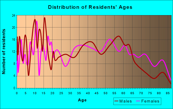 Age and Sex of Residents in zip code 25882