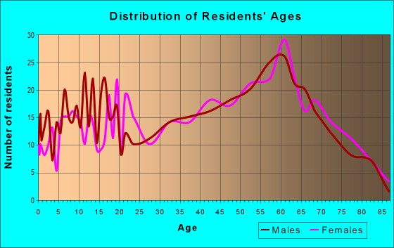 Age and Sex of Residents in zip code 25976
