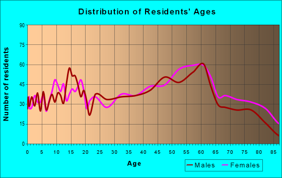 Age and Sex of Residents in zip code 26037