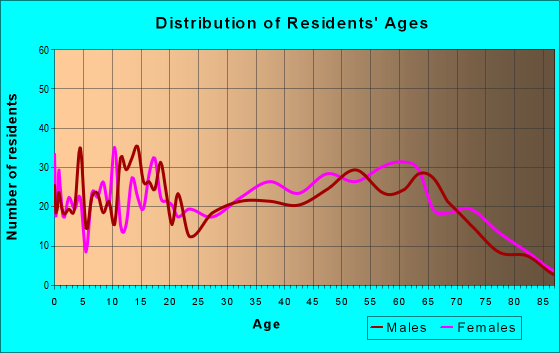 Age and Sex of Residents in zip code 26205