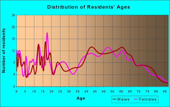Age and Sex of Residents in zip code 26234