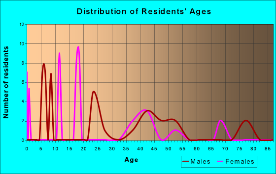 Age and Sex of Residents in zip code 26334
