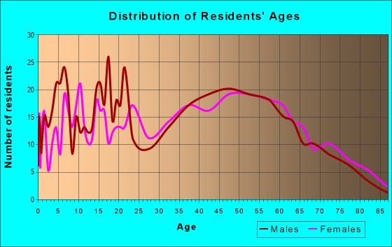 Age and Sex of Residents in zip code 26386