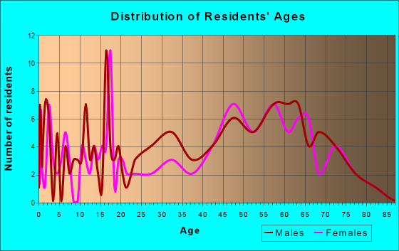 Age and Sex of Residents in zip code 26411