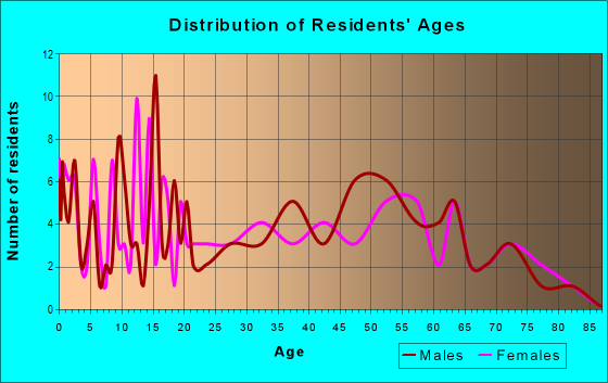 Age and Sex of Residents in zip code 26437