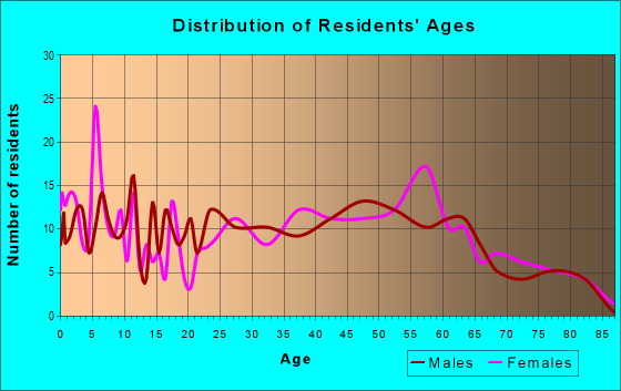 Age and Sex of Residents in zip code 27981